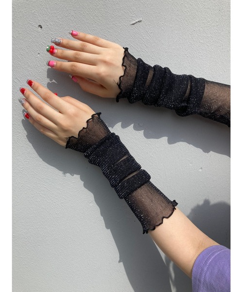 WC(ダブル シー)の「シアーラメアームカバー(アームカバー・レディース・ホワイト/ブラック・FREE)」の7枚目の写真