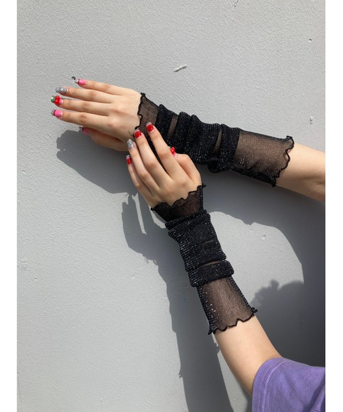 WC(ダブル シー)の「シアーラメアームカバー(アームカバー・レディース・ホワイト/ブラック・FREE)」の8枚目の写真