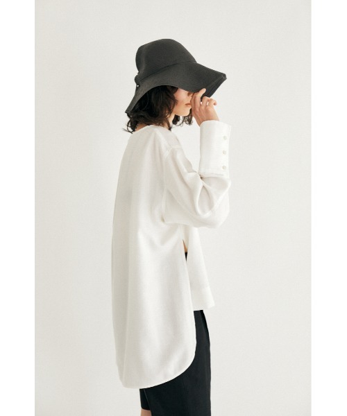 M_（エムアンダーバー）の「【M_】POCKET SHORT トップス（Tシャツ/カットソー・レディース・ブラック/オフホワイト/ベージュ・FREE）」の4枚目の写真