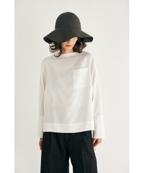 M_（エムアンダーバー）の「【M_】POCKET SHORT トップス（Tシャツ/カットソー・レディース・ブラック/オフホワイト/ベージュ・FREE）」の6枚目の写真