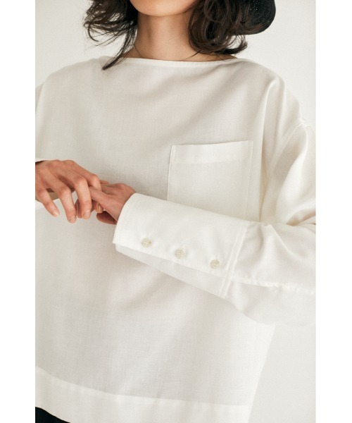 M_（エムアンダーバー）の「【M_】POCKET SHORT トップス（Tシャツ/カットソー・レディース・ブラック/オフホワイト/ベージュ・FREE）」の10枚目の写真