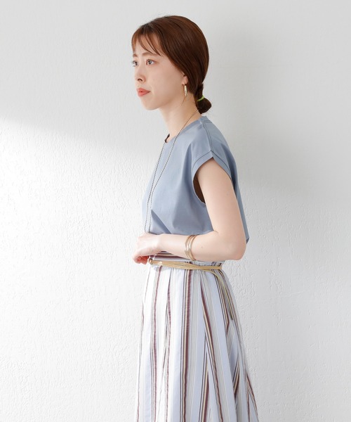 SHENERY（シーナリー）の「シルケットフレンチスリーブカットソー（Tシャツ/カットソー・レディース・ベージュ/オフホワイト/ブルー/オレンジ/グレー系その他/ピンク・FREE）」の21枚目の写真