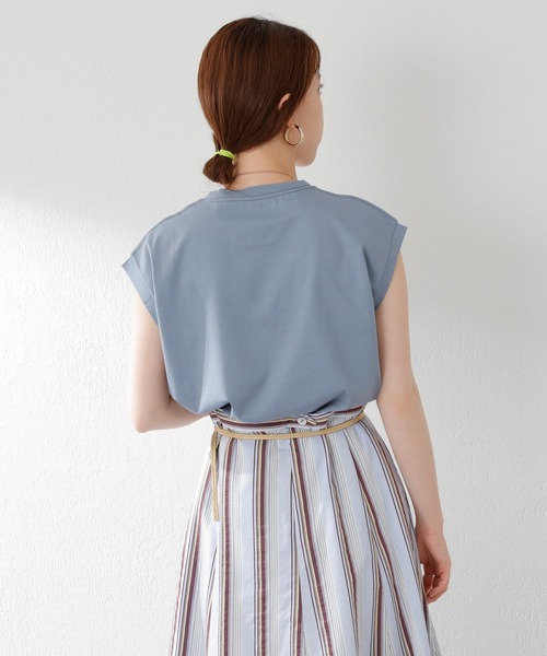 SHENERY（シーナリー）の「シルケットフレンチスリーブカットソー（Tシャツ/カットソー・レディース・ベージュ/オフホワイト/ブルー/オレンジ/グレー系その他/ピンク・FREE）」の9枚目の写真