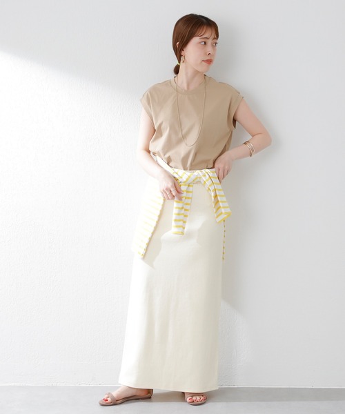 SHENERY（シーナリー）の「シルケットフレンチスリーブカットソー（Tシャツ/カットソー・レディース・ベージュ/オフホワイト/ブルー/オレンジ/グレー系その他/ピンク・FREE）」の8枚目の写真