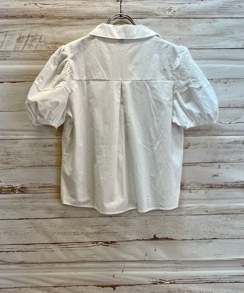 Jewelobe（ジュエローブ）の「オープンカラーレースブラウス（シャツ/ブラウス・レディース・パープル/カーキ/ホワイト・FREE）」の20枚目の写真