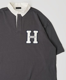 ADPOSION | ビッグシルエット 天竺ワッペン ラガーシャツ(ポロシャツ)