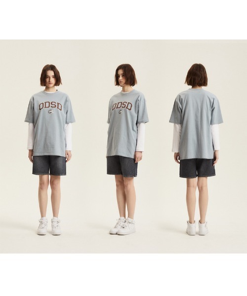 ODD STUDIO（オッドスタジオ）の「A'GEM/9 × .kom『ODD STUDIO/オッドスタジオ』ODSD varsity sports t-shirt/バーシティースポーツ 半袖Tシャツ（Tシャツ/カットソー・レディース・ブラック/ブルー/ホワイト/グレー/ネイビー・M）」の15枚目の写真