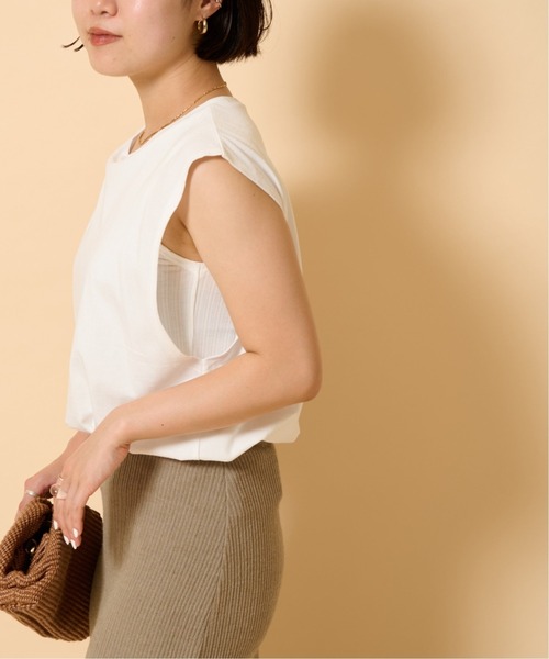 U by SPICK&SPAN（ユーバイスピックアンドスパン）の「ボクシーノースリーブ（Tシャツ/カットソー・レディース・ホワイト/ブラック/グレー・FREE）」の2枚目の写真