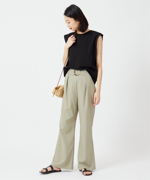 U by SPICK&SPAN（ユーバイスピックアンドスパン）の「ボクシーノースリーブ（Tシャツ/カットソー・レディース・ホワイト/ブラック/グレー・FREE）」の4枚目の写真