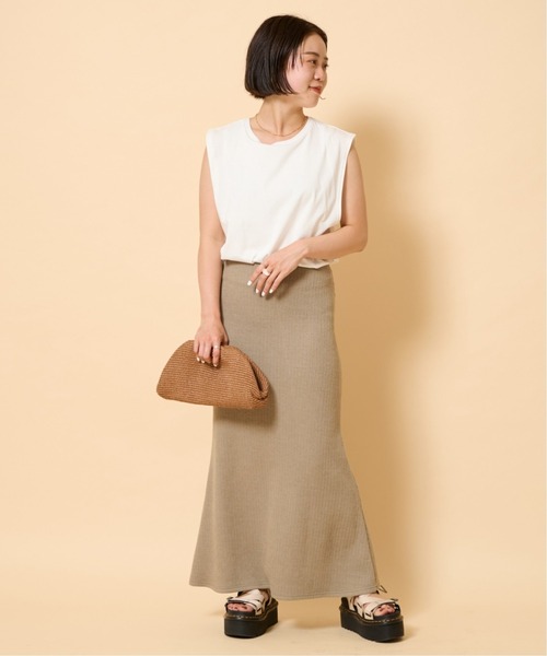 U by SPICK&SPAN（ユーバイスピックアンドスパン）の「ボクシーノースリーブ（Tシャツ/カットソー・レディース・ホワイト/ブラック/グレー・FREE）」の6枚目の写真