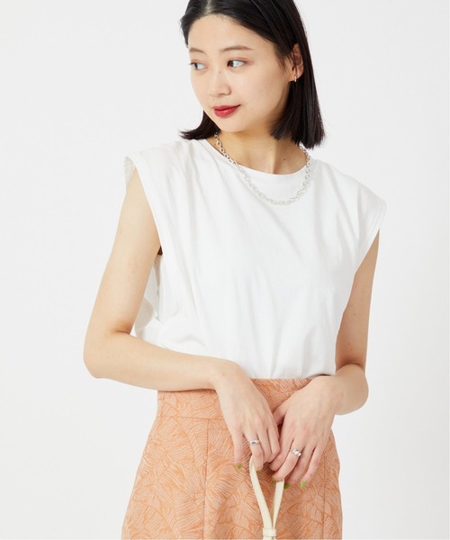 U by SPICK&SPAN（ユーバイスピックアンドスパン）の「ボクシーノースリーブ（Tシャツ/カットソー・レディース・ホワイト/ブラック/グレー・FREE）」の11枚目の写真