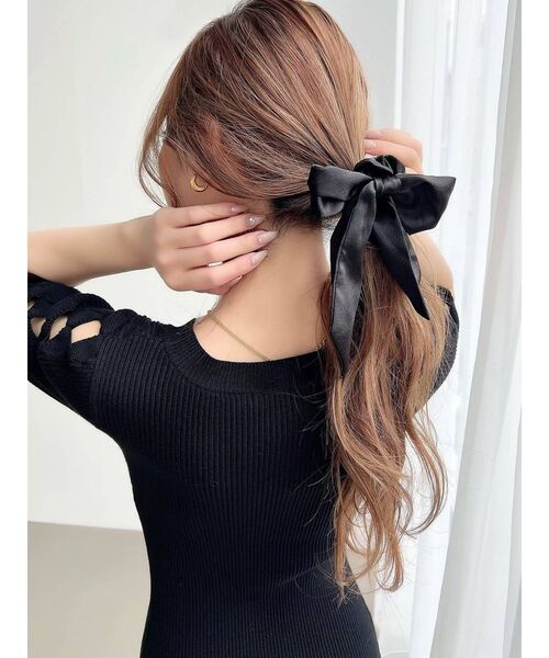 RESEXXY（リゼクシー）の「タイリボンシュシュ（シュシュ・レディース・ブラック/ブルー/ブラウン・FREE）」の5枚目の写真