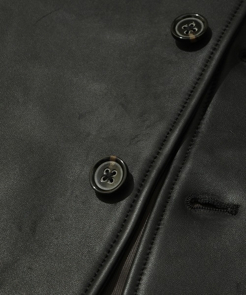 MEN'S BIGI（メンズビギ）の「ラムレザークロームタンニングレザーブルゾン（ライダースジャケット・メンズ・ブラック/ライトブラウン・01/02/03）」の17枚目の写真