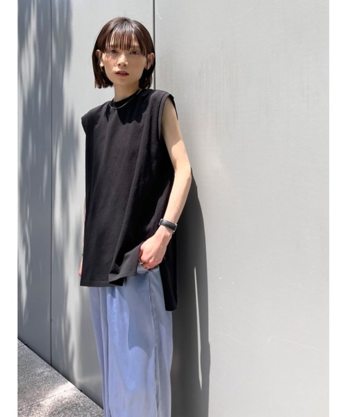 rem closet（レムクローゼット）の「楊柳ライクノースリーブプルオーバー（Tシャツ/カットソー・レディース・ライトグレー/ブラック・FREE）」の13枚目の写真