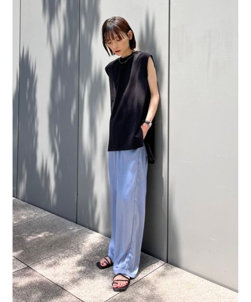 rem closet（レムクローゼット）の「楊柳ライクノースリーブプルオーバー（Tシャツ/カットソー・レディース・ライトグレー/ブラック・FREE）」の11枚目の写真