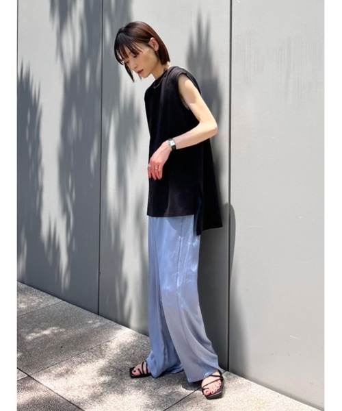 rem closet（レムクローゼット）の「楊柳ライクノースリーブプルオーバー（Tシャツ/カットソー・レディース・ライトグレー/ブラック・FREE）」の22枚目の写真