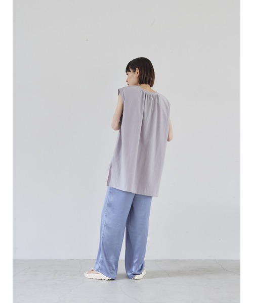 rem closet（レムクローゼット）の「楊柳ライクノースリーブプルオーバー（Tシャツ/カットソー・レディース・ライトグレー/ブラック・FREE）」の12枚目の写真