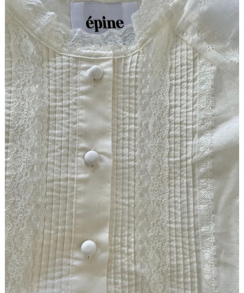 epine(エピヌ)の「shoulder lace pin tuck classical blouse(シャツ/ブラウス・レディース・アイボリー・FREE)」の16枚目の写真