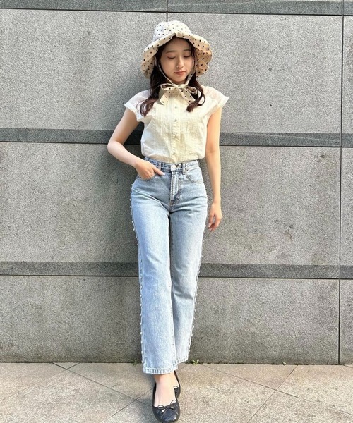 シャツ+ブラウス(半袖+袖なし) epine shoulderlacepintuckclassicalblouse epine（エピヌ）の「shoulder lace pin tuck classical blouse（シャツ