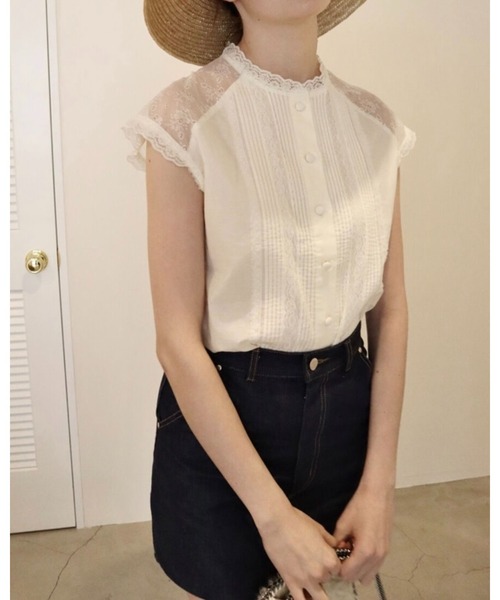 epine(エピヌ)の「shoulder lace pin tuck classical blouse(シャツ/ブラウス・レディース・アイボリー・FREE)」の18枚目の写真