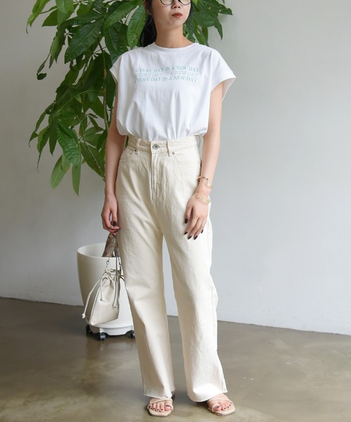 sango（sango）の「ロゴ入ショート丈プルオーバー（Tシャツ/カットソー・レディース・スミクロ/モスグリーン/オフホワイト・FREE）」の10枚目の写真