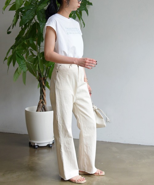 sango（sango）の「ロゴ入ショート丈プルオーバー（Tシャツ/カットソー・レディース・スミクロ/モスグリーン/オフホワイト・FREE）」の12枚目の写真