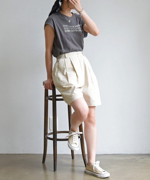 sango（sango）の「ロゴ入ショート丈プルオーバー（Tシャツ/カットソー・レディース・スミクロ/モスグリーン/オフホワイト・FREE）」の22枚目の写真
