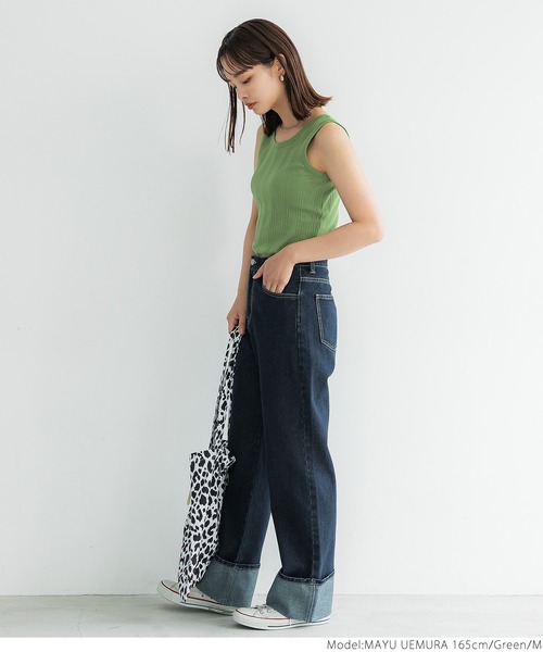 coca(coca)(コカ)の「ランダムリブ2wayタンク(タンクトップ・レディース・アイボリー/ブラック/グリーン・S/M/L)」の8枚目の写真