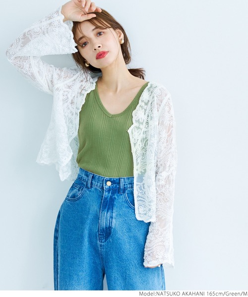 coca(coca)(コカ)の「ランダムリブ2wayタンク(タンクトップ・レディース・アイボリー/ブラック/グリーン・S/M/L)」の9枚目の写真