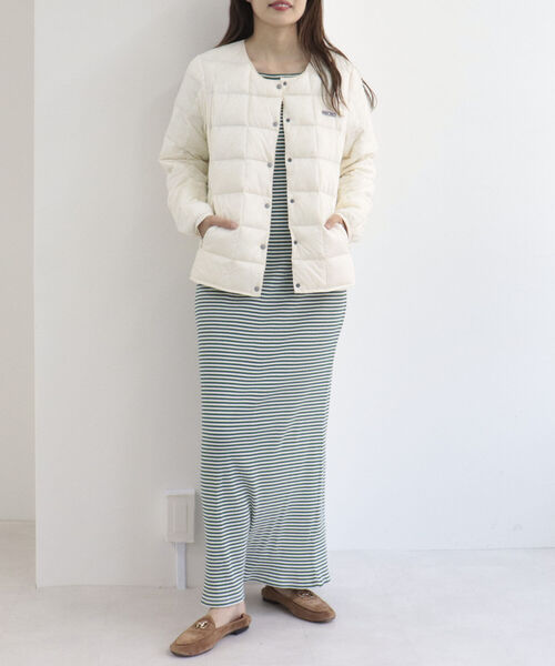 TAION（タイオン）の「【別注】【TAION×FREDY】インナーダウン（ダウンジャケット/コート・レディース・オフホワイト/ベージュ/カーキ/ラベンダー/ブラック・L/M）」の6枚目の写真