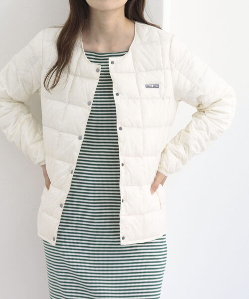 TAION（タイオン）の「【別注】【TAION×FREDY】インナーダウン（ダウンジャケット/コート・レディース・オフホワイト/ベージュ/カーキ/ラベンダー/ブラック・L/M）」の7枚目の写真