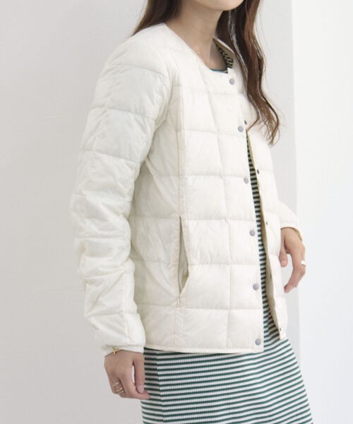 TAION（タイオン）の「【別注】【TAION×FREDY】インナーダウン（ダウンジャケット/コート・レディース・オフホワイト/ベージュ/カーキ/ラベンダー/ブラック・L/M）」の8枚目の写真