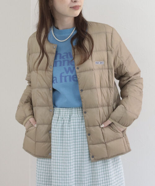 TAION（タイオン）の「【別注】【TAION×FREDY】インナーダウン（ダウンジャケット/コート・レディース・オフホワイト/ベージュ/カーキ/ラベンダー/ブラック・L/M）」の10枚目の写真