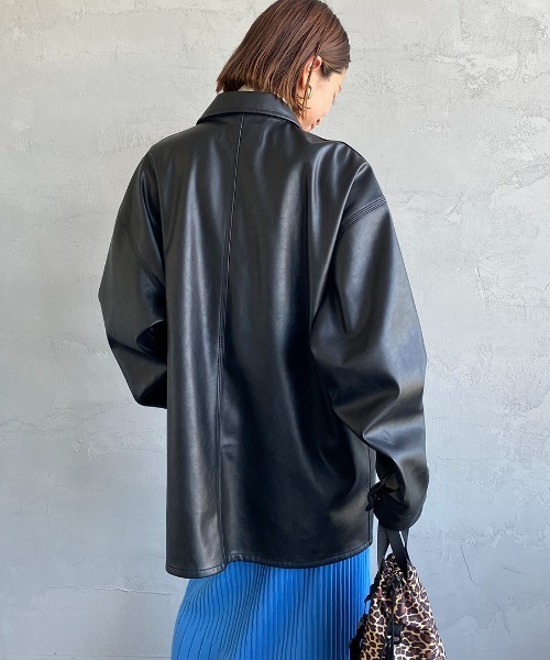 UNIVERSAL OVERALL（ユニバーサルオーバーオール）の「[UNIVERSAL OVERALL/ユニバーサルオーバーオール] 別注 カバーオールジャケット（カバーオール・レディース・ブラック/レオパード/ワンウォッシュ・M/L）」の5枚目の写真