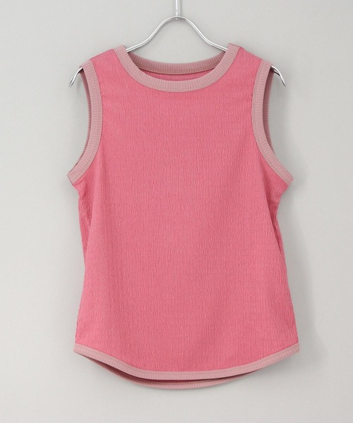CLOCHE（クロシェ）の「楊柳カットタンク（Tシャツ/カットソー・レディース・ブラック/ピンク・FREE）」の2枚目の写真