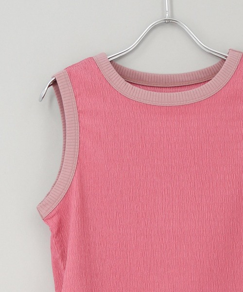 CLOCHE（クロシェ）の「楊柳カットタンク（Tシャツ/カットソー・レディース・ブラック/ピンク・FREE）」の5枚目の写真