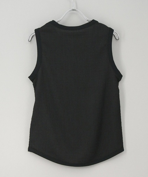 CLOCHE（クロシェ）の「楊柳カットタンク（Tシャツ/カットソー・レディース・ブラック/ピンク・FREE）」の3枚目の写真