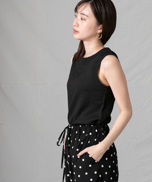 CLOCHE（クロシェ）の「楊柳カットタンク（Tシャツ/カットソー・レディース・ブラック/ピンク・FREE）」の10枚目の写真