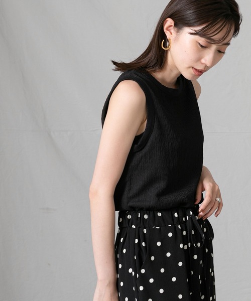 CLOCHE（クロシェ）の「楊柳カットタンク（Tシャツ/カットソー・レディース・ブラック/ピンク・FREE）」の12枚目の写真