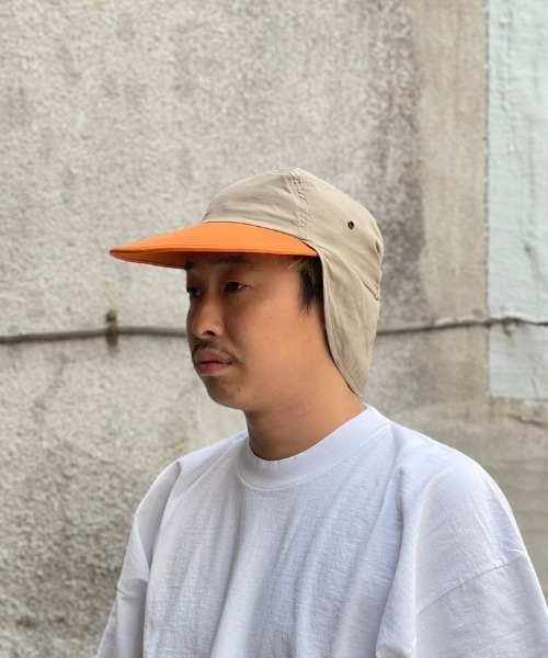 MANASTASH(マナスタッシュ)の「FAZZRA/ファズラ NYLON EAR CAP ナイロンイヤーキャップ(キャップ・メンズ・ブラック/ベージュ/ネイビー/ターコイズブルー系・F)」の9枚目の写真