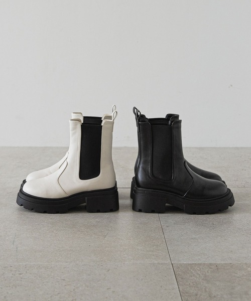 rectangle(レクタングル)の「チェルシーブーツ(ブーツ・レディース・ブラック/アイボリー・SMALL/MEDIUM/LARGE/X-LARGE)」の7枚目の写真