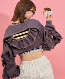 HELLO.SANFRANCISCO | 【新色追加】【HELLO.SANFRANCISCO】カットアウトフリルトップス(スウェット)