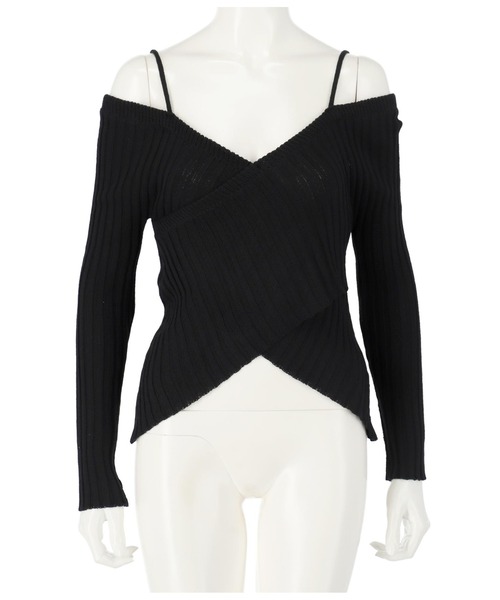 LATINA（ラティーナ）の「肩開きワイドリブカシュクールトップスカットソー（ニット/セーター・レディース・ホワイト/ブラック/ライトベージュ・FREE）」の19枚目の写真