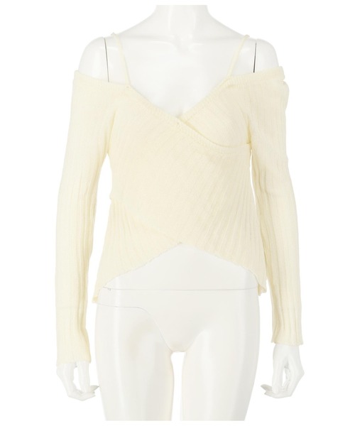 LATINA（ラティーナ）の「肩開きワイドリブカシュクールトップスカットソー（ニット/セーター・レディース・ホワイト/ブラック/ライトベージュ・FREE）」の18枚目の写真