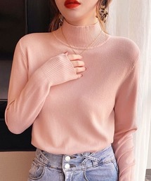 Pittok（ピットク）の「ハイネックシンプル春ニットトップス（ニット/セーター）」