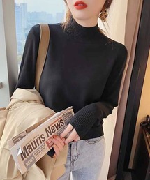 Pittok（ピットク）の「ハイネックシンプル春ニットトップス（ニット/セーター）」