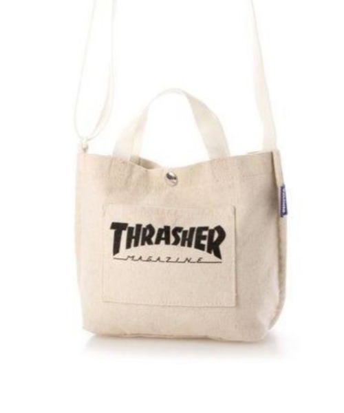 THRASHER（スラッシャー）の「THRASHER スラッシャー コットンキャンバス ショルダーバッグ（ショルダーバッグ・メンズ・ホワイト系その他2/ホワイト系その他4/ホワイト系その他/ホワイト系その他3・FREE）」の3枚目の写真