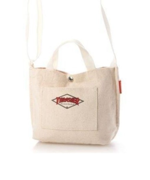 THRASHER（スラッシャー）の「THRASHER スラッシャー コットンキャンバス ショルダーバッグ（ショルダーバッグ・メンズ・ホワイト系その他2/ホワイト系その他4/ホワイト系その他/ホワイト系その他3・FREE）」の4枚目の写真