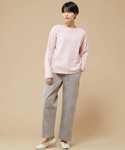 Lourmarin(ルールマラン)の「【ふんわり暖かいカシミヤ混ホールガーメントボートネックプルオーバー】(ニット/セーター・レディース・サンドベージュ/ピンク/サックスブルー/モカ・FREE)」の8枚目の写真
