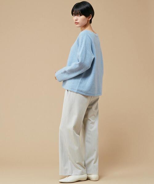 Lourmarin(ルールマラン)の「【ふんわり暖かいカシミヤ混ホールガーメントボートネックプルオーバー】(ニット/セーター・レディース・サンドベージュ/ピンク/サックスブルー/モカ・FREE)」の7枚目の写真